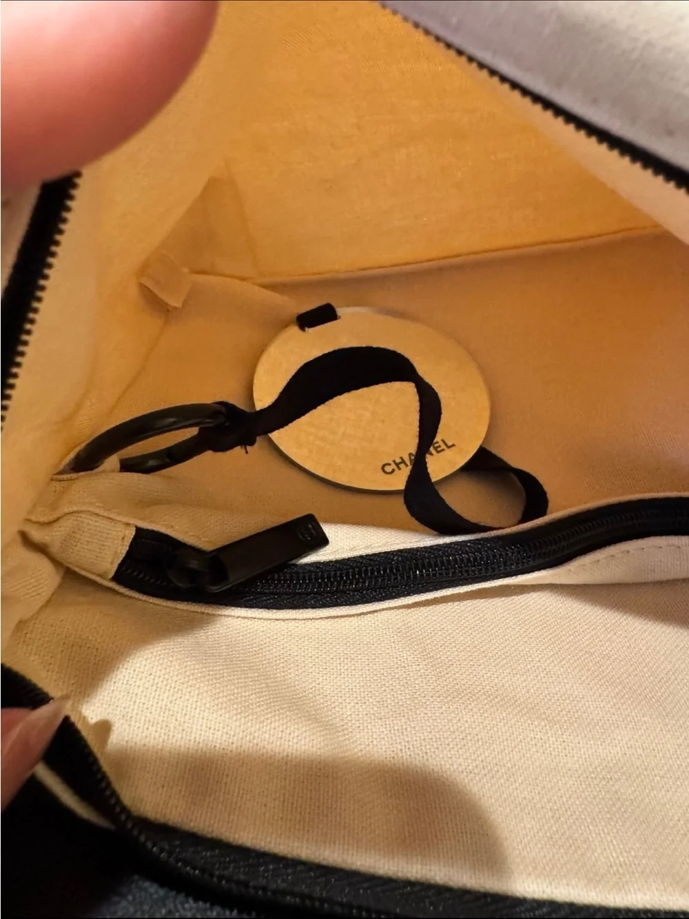 CHANEL Beaute Canvas Cosmetic Pouch + Mirror Set NWT